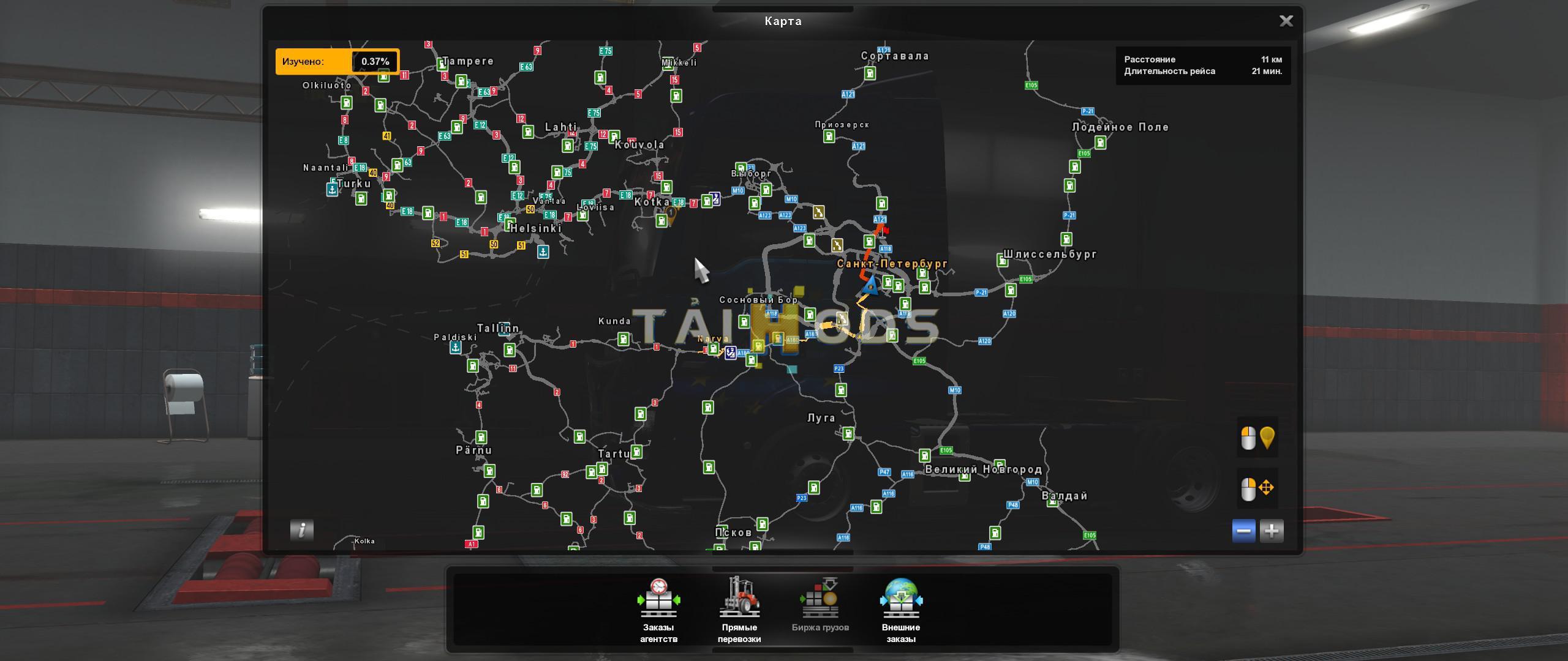 ETS2 - Addon Petersburg and Vyborg for RusMap V2.1.0 (1.37.x)