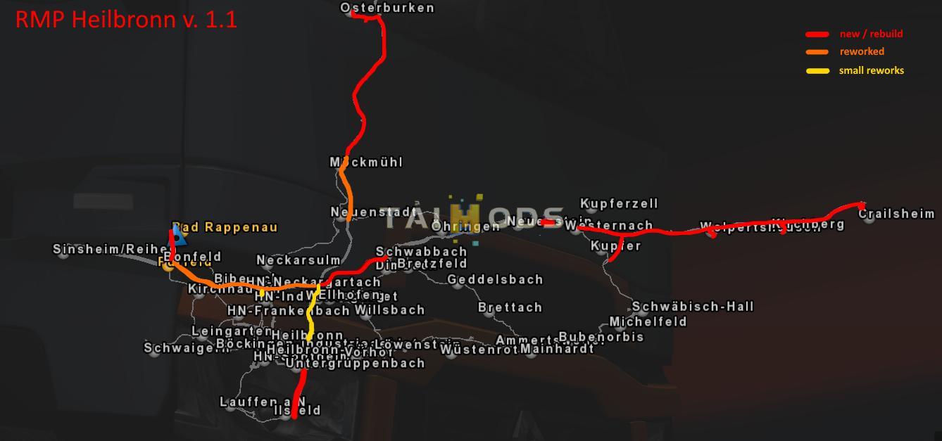 ETS2 - RMP: Heilbronn 1:1 Map V1.1 (1.37.x)
