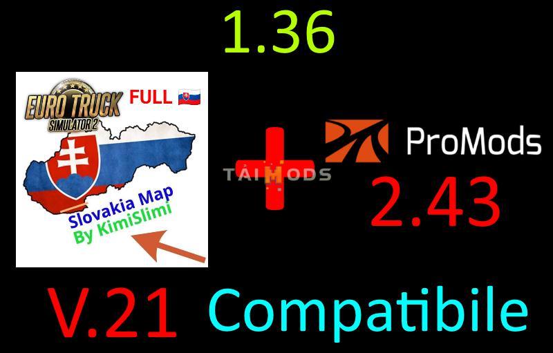 ETS2 - Svk Map V21.0 - ProMods 2.43 Compatibile (1.36.x)