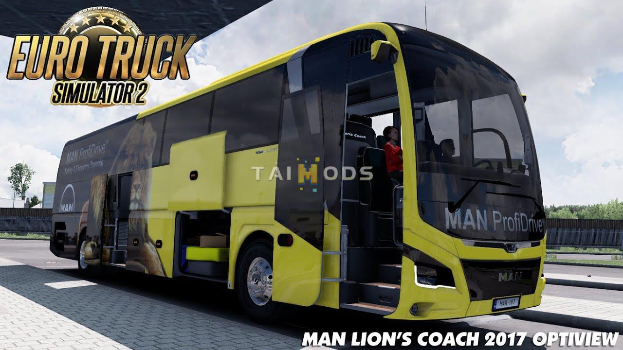 ETS2 - Man Lions Coach 2017 Optiview Bus + Interior V1.1 (1.39.x)