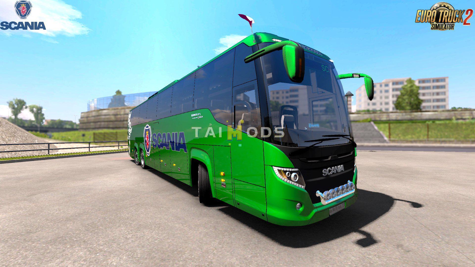 MOD ETS2 – Xe Khách ETS2 - Scania Touring Bus + Interior V1.5 (1.36.x)