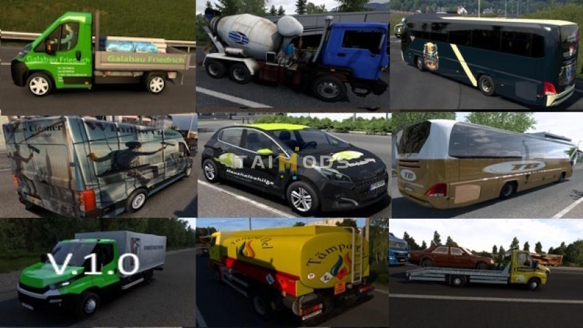 ETS2 - 250 AI Traffic Vehicle Paint-Job Pack V1.0 (1.56.x) ETS2 - 250 AI Traffic Vehicle Paint-Job Pack V1.0 (1.56.x)