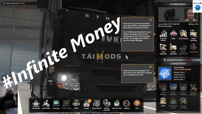 ETS2 - Infinity Money and XP V1.56 (1.56.x) ETS2 - Infinity Money and XP V1.56 (1.56.x)