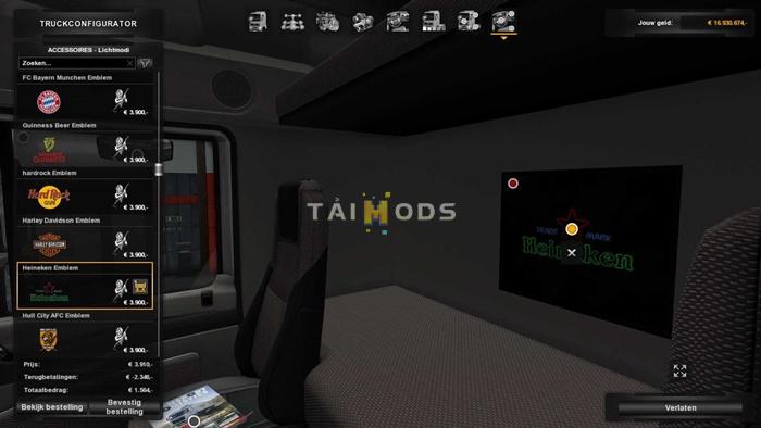 ETS2 - Interior Light & Emblems V25.03 (1.53.x) ETS2 - Interior Light & Emblems V25.03 (1.53.x)