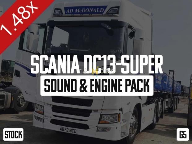 ETS2 - Scania DC13-Super Sound & Engine Pack V1.0 (1.48.x) ETS2 - Scania DC13-Super Sound & Engine Pack V1.0 (1.48.x)