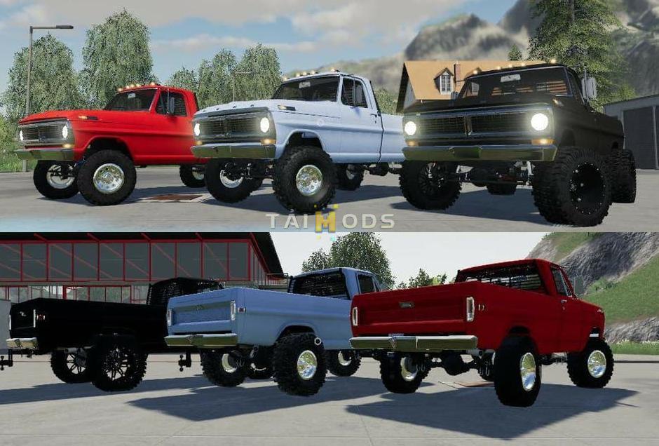 FS19 - 1970 Ford F250 with Colision on Flatbed V1.1 (1.7) FS19 - 1970 Ford F250 with Colision on Flatbed V1.1 (1.7)