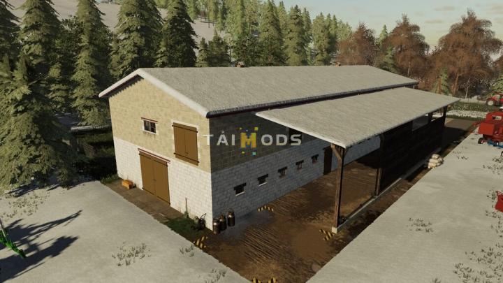 FS19 - Cowshed With Garage V1.0 (1.7) FS19 - Cowshed With Garage V1.0 (1.7)