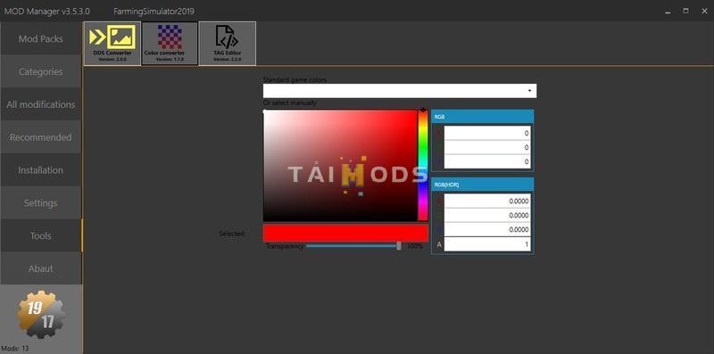 Mod Manager FS19/17 V3.7.4 (1.7) Mod Manager FS19/17 V3.7.4 (1.7)