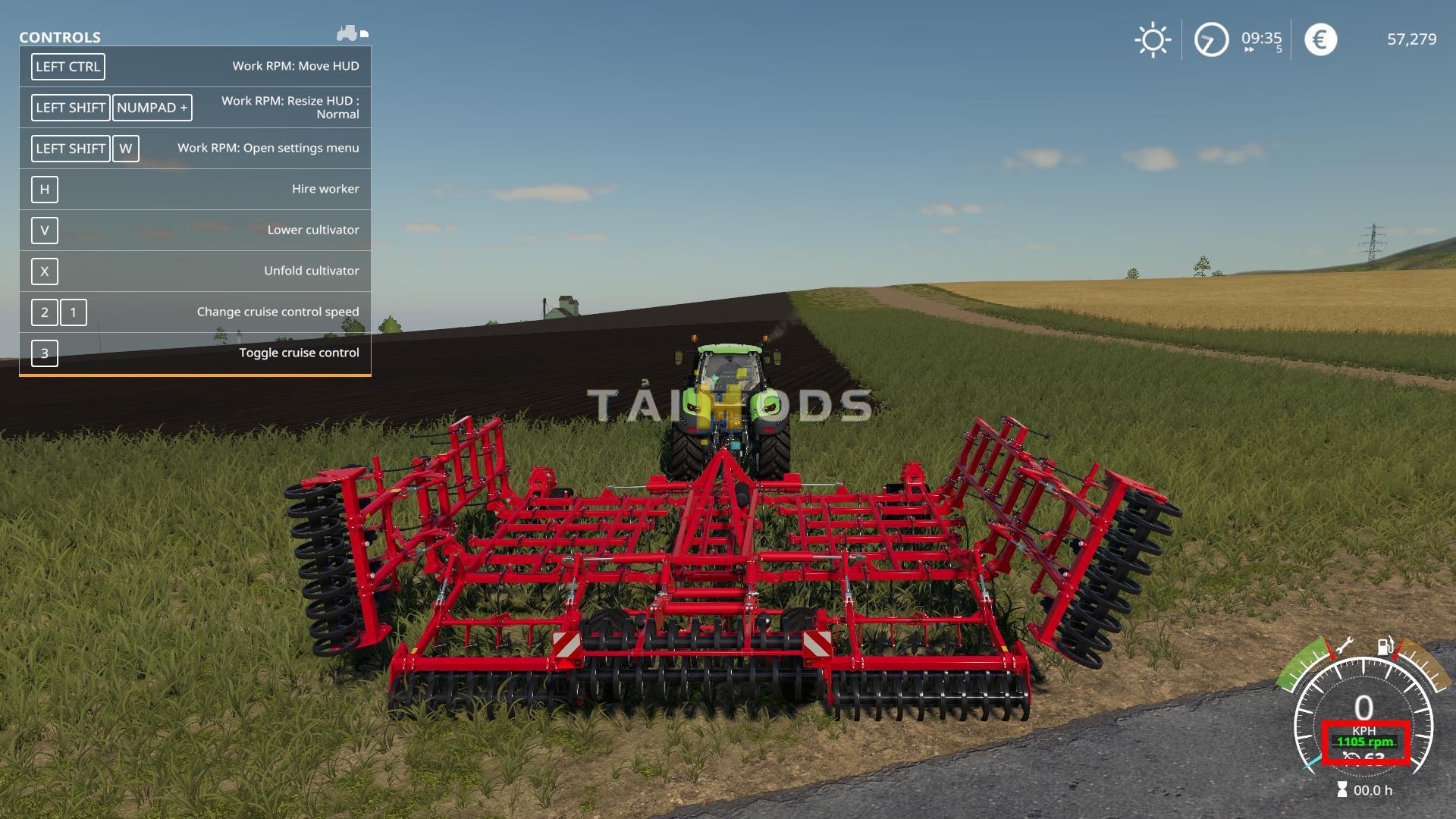 FS19 - Work RPM V1.0 (1.7) FS19 - Work RPM V1.0 (1.7)