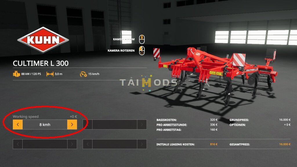 FS19 - Adjust Working Speed V1.0 (1.6) FS19 - Adjust Working Speed V1.0 (1.6)