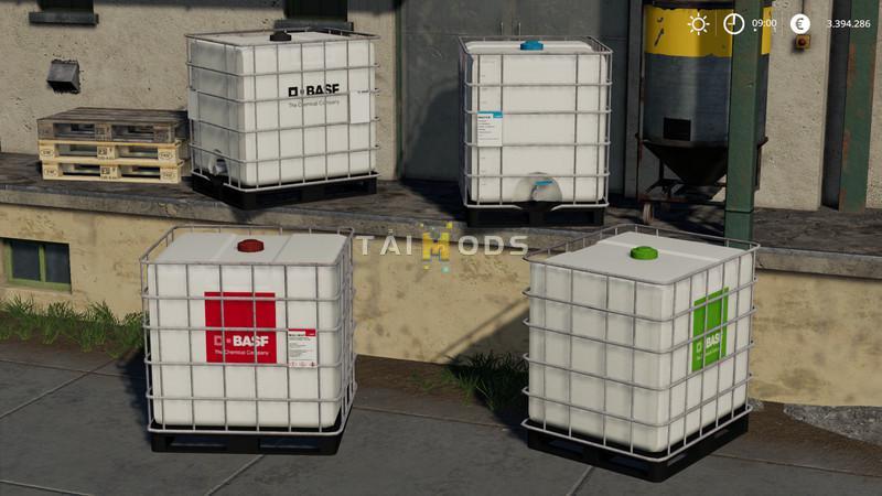 FS19 - Basf IBC Pallet Tanks V1.0 (1.5) FS19 - Basf IBC Pallet Tanks V1.0 (1.5)