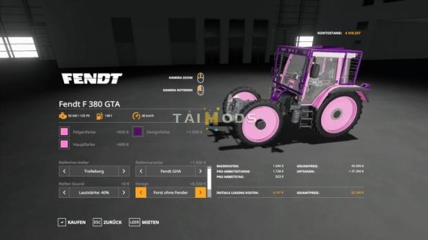 FS19 - Fendt F 380 GTA V1.1 (1.7) FS19 - Fendt F 380 GTA V1.1 (1.7)
