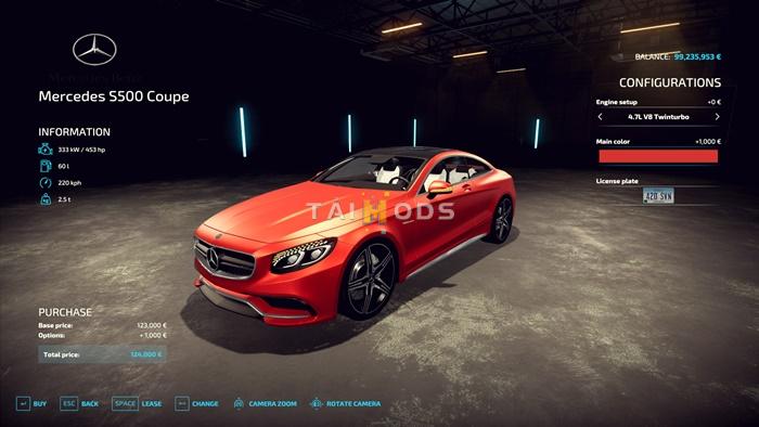 FS22 - Mercedes-Benz S500 Coupe V1.0 (1.14) FS22 - Mercedes-Benz S500 Coupe V1.0 (1.14)
