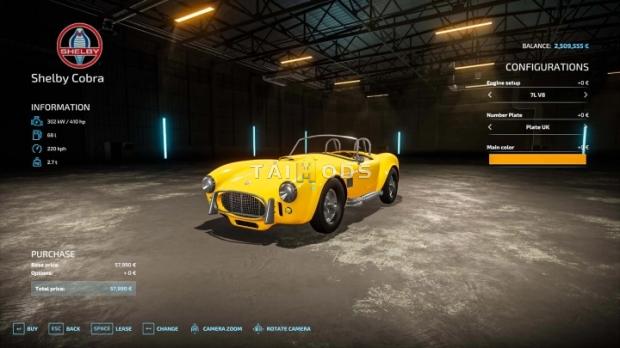 FS22 - Shelby Cobra V1.0 (1.9) FS22 - Shelby Cobra V1.0 (1.9)