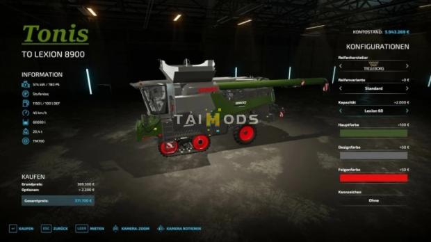 FS22 - Claas Lexion 8900 V1.2 (1.6) FS22 - Claas Lexion 8900 V1.2 (1.6)