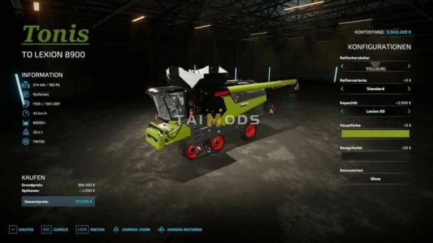 FS22 - Claas Lexion 8900 V1.1 (1.5) FS22 - Claas Lexion 8900 V1.1 (1.5)