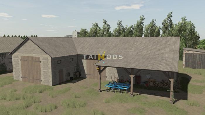 FS25 - Placeable Concrete Block Garage V1.0 () FS25 - Placeable Concrete Block Garage V1.0 ()