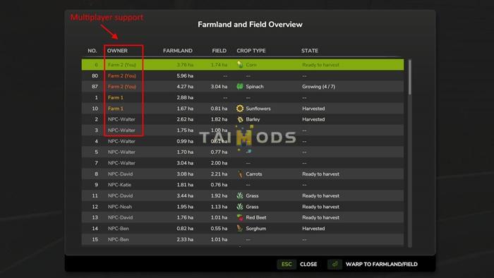 FS25 - Farmland Overview V1.0 () FS25 - Farmland Overview V1.0 ()