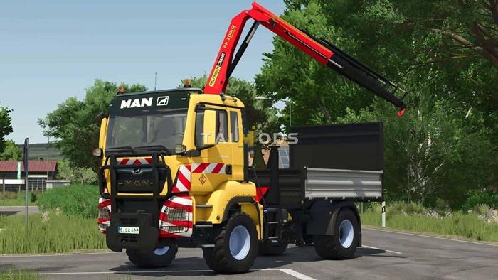 FS25 - MAN TGS 18.500 TP Bed Truck & Crane V1.0 () FS25 - MAN TGS 18.500 TP Bed Truck & Crane V1.0 ()