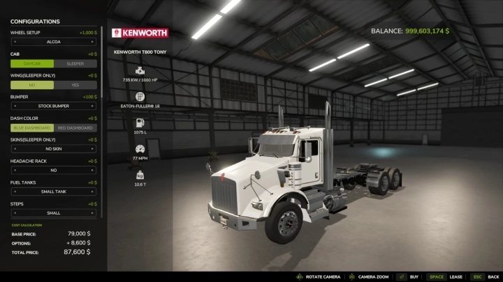 FS25 - Kenworth T800 Rework Truck V1.3 () FS25 - Kenworth T800 Rework Truck V1.3 ()