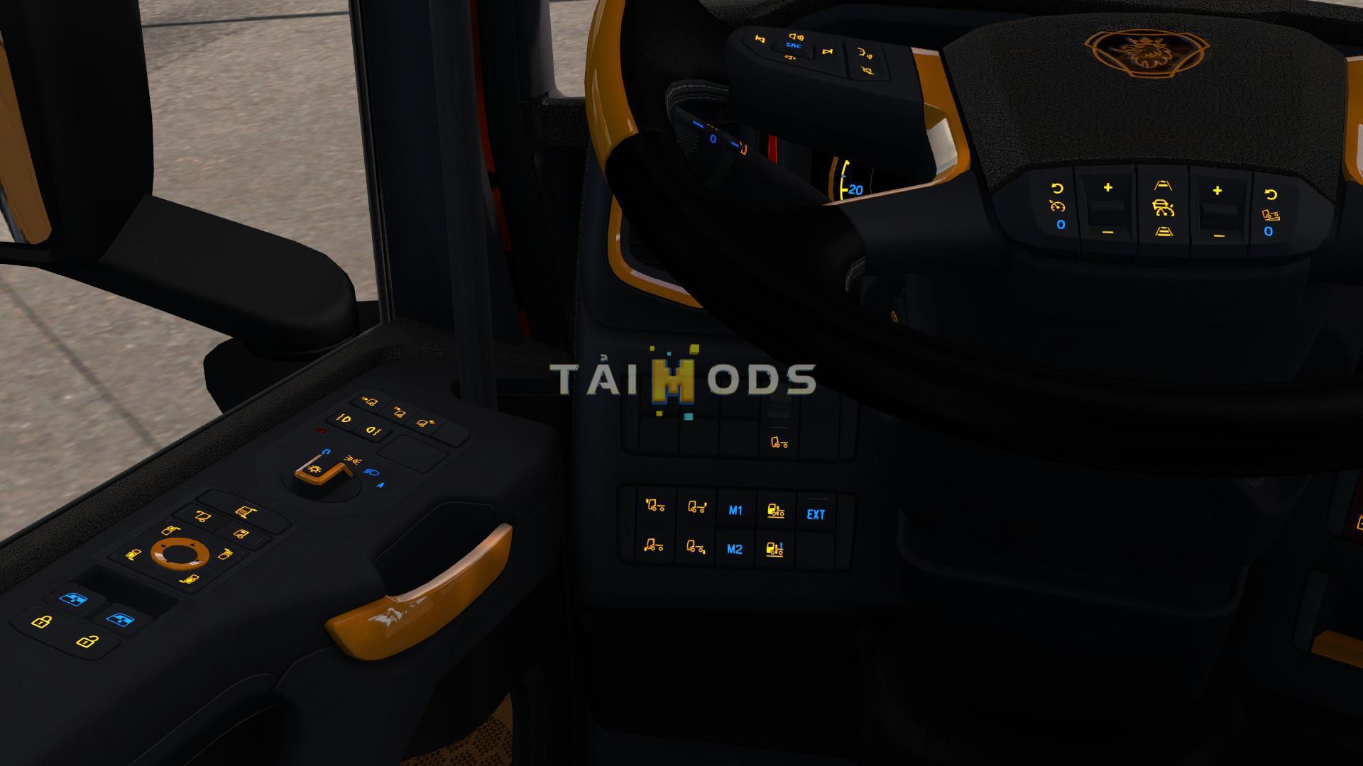 ETS2 - Scania Next Gen R&S Black - Yellow Interior (1.35.X) ETS2 - Scania Next Gen R&S Black - Yellow Interior (1.35.X)