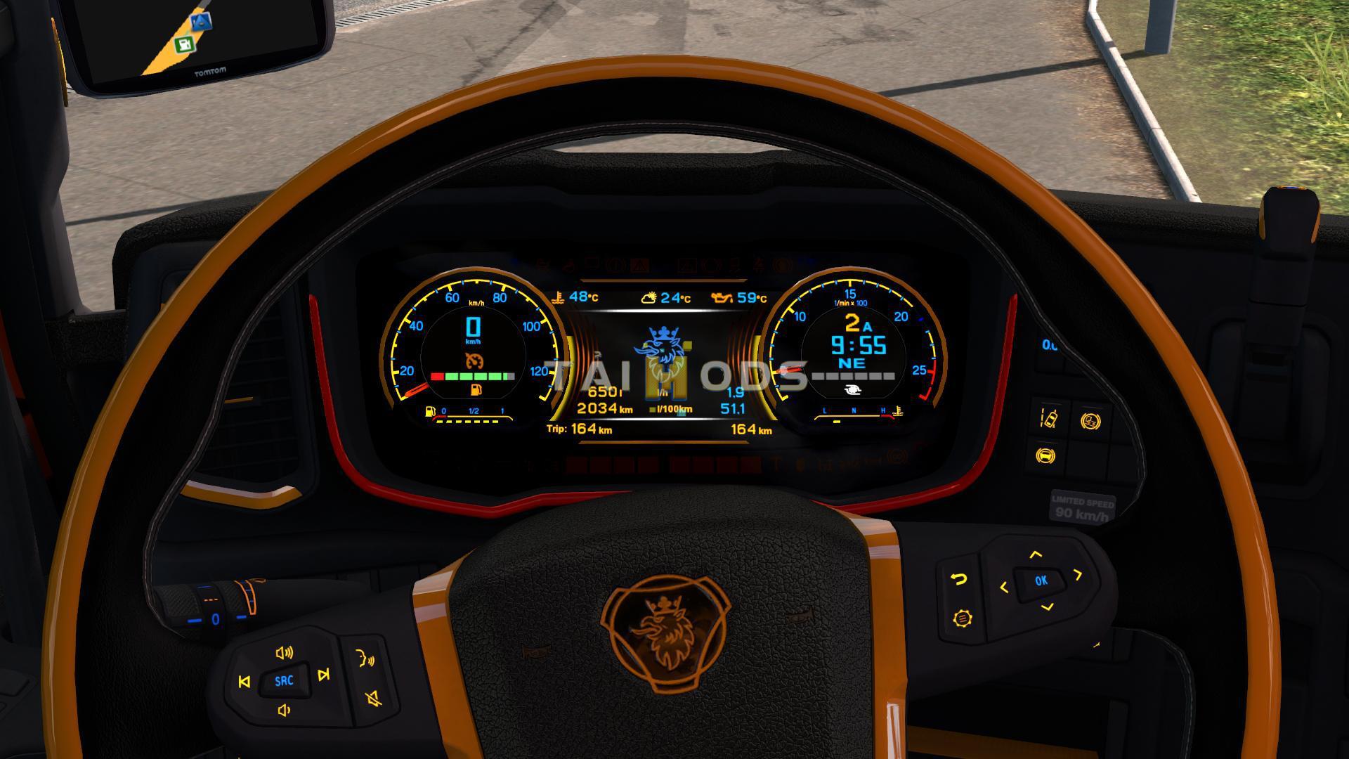 ETS2 - Scania Next Gen R&S Black - Yellow Interior (1.35.X) ETS2 - Scania Next Gen R&S Black - Yellow Interior (1.35.X)