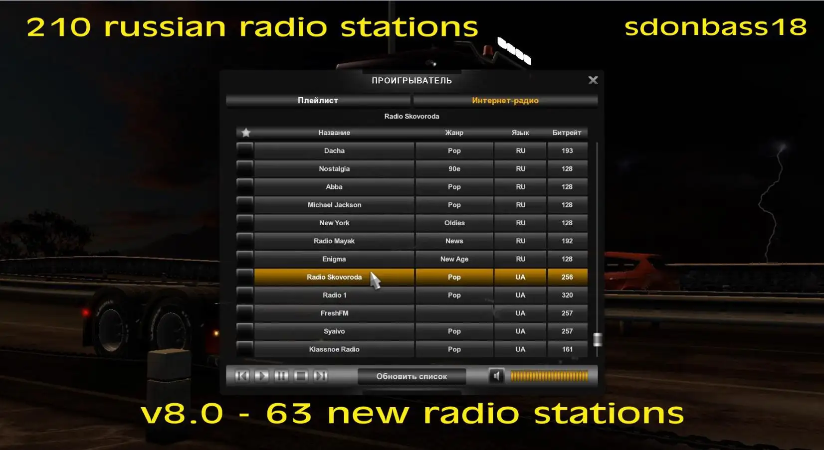ETS2 - Russian Radio Stations V8.0 (1.40.x) ETS2 - Russian Radio Stations V8.0 (1.40.x)