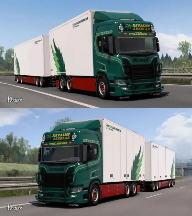 ETS2 - Scania R & S KE Palms Akeri AB Skin Pack (1.43.x) ETS2 - Scania R & S KE Palms Akeri AB Skin Pack (1.43.x)