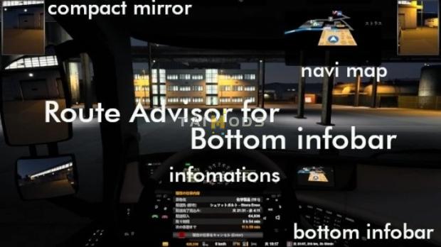 ETS2 - Route Advisor for Bottom Infobar V1.0 (1.42.x)