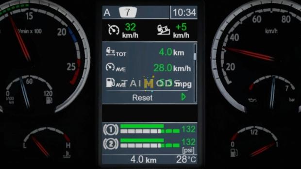 ETS2 - Scania R & Streamline Realistic Dashboard Computer V1.1 (1.42.x)