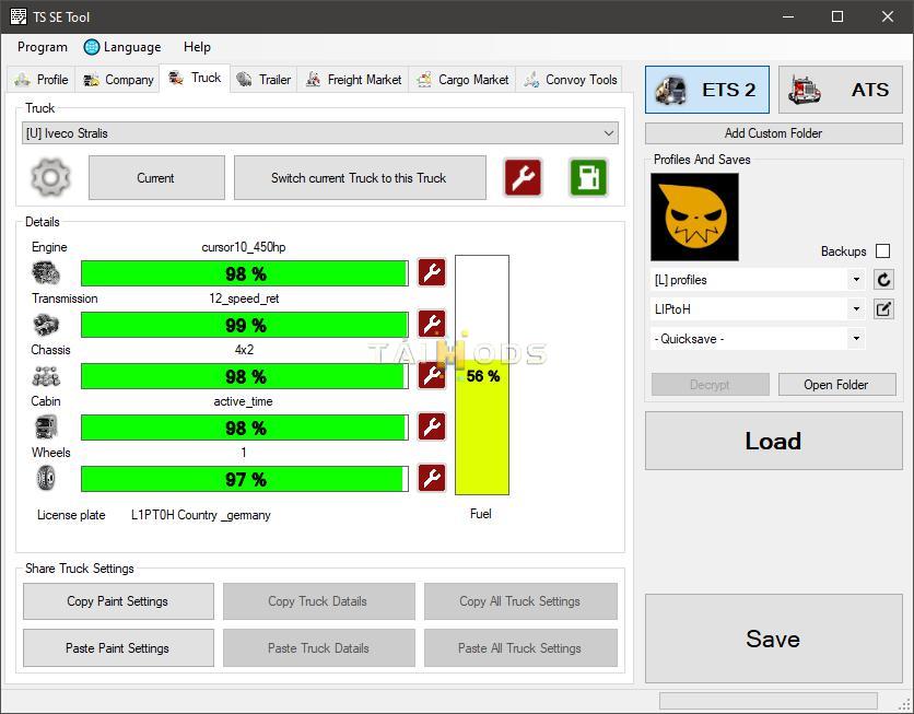 ETS2 - TS SaveEditor Tool V0.2.4.0 (1.38.x)