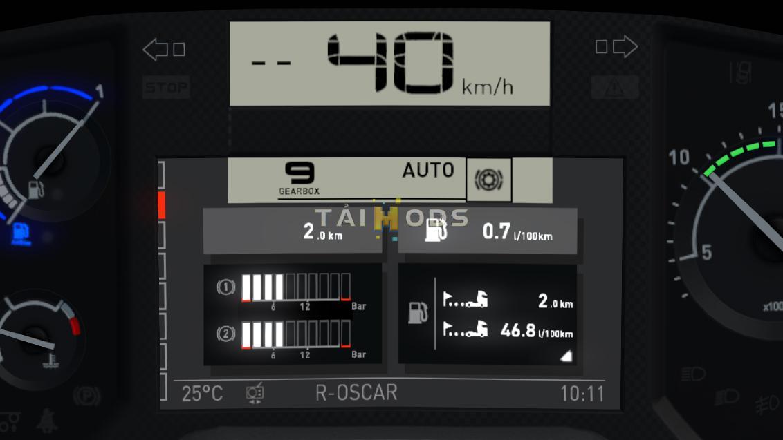 ETS2 - Renault T Realistic Dashboard Computer V1.0 (1.35.X)
