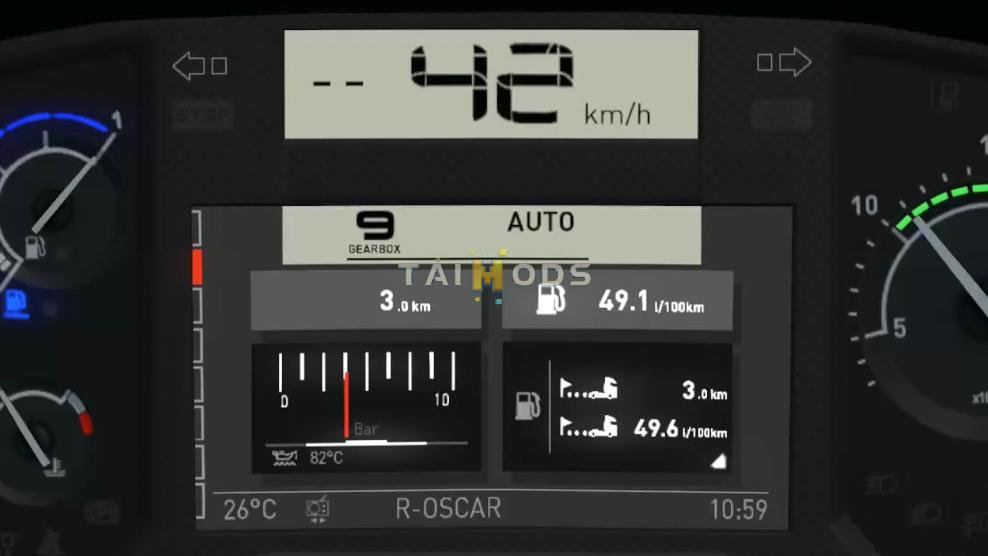 ETS2 - Renault T Realistic Dashboard Computer V1.0 (1.35.X)