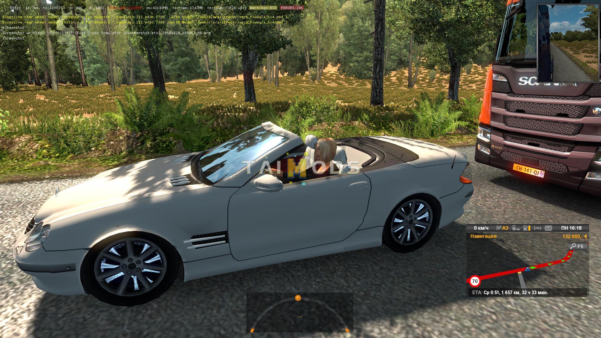 ETS2 - Mercedes-Benz Roadster in Traffic Mod (1.35.X)