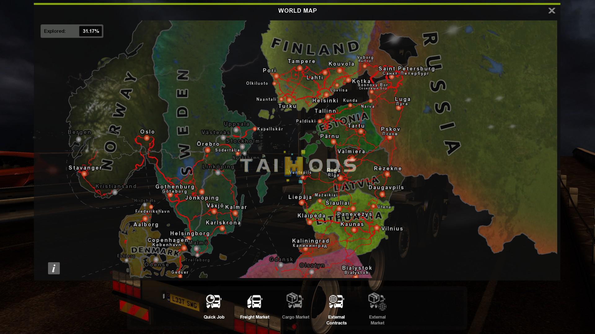 ETS2 - Hoi 4 Map Colored V1.0 (1.35.X)
