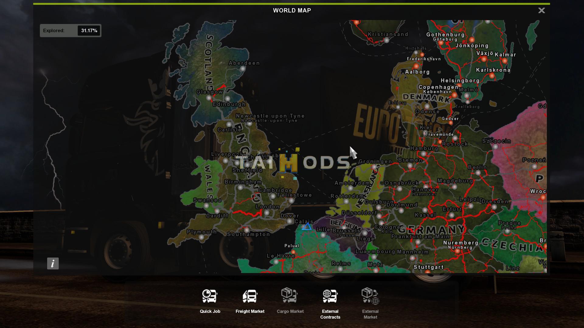 ETS2 - Hoi 4 Map Colored V1.0 (1.35.X)