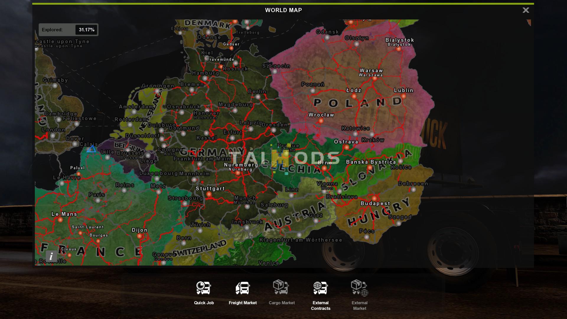 ETS2 - Hoi 4 Map Colored V1.0 (1.35.X)
