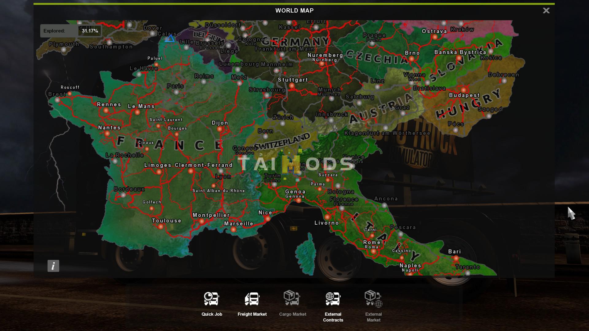 ETS2 - Hoi 4 Map Colored V1.0 (1.35.X)