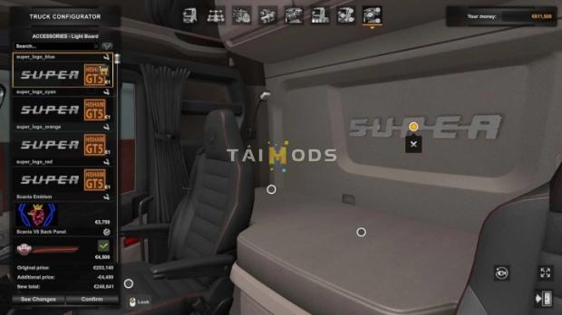 MOD ETS2 – Phụ Tùng ETS2 - Super interior LED Logo Addon V2.0.1 (1.48.x)