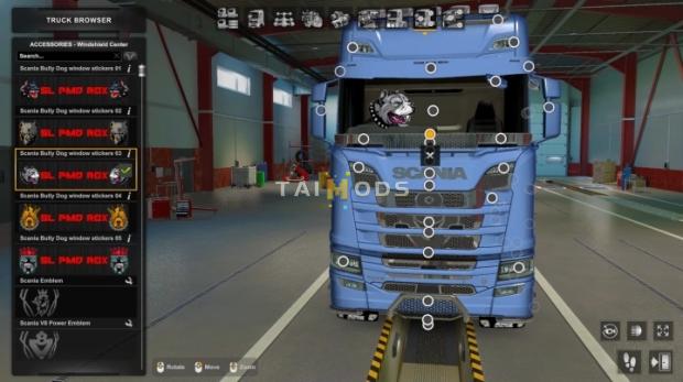 ETS2 - Scania Bully Dog Window Stickers (1.48.x)