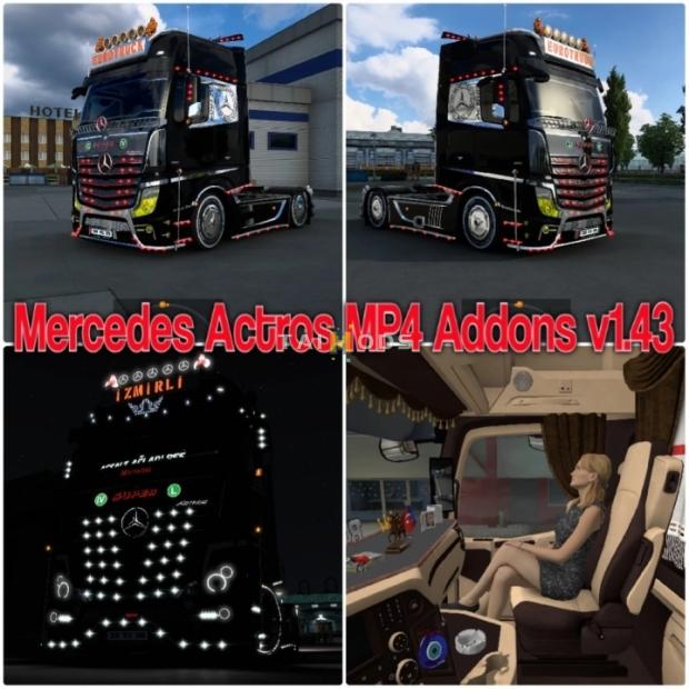 MOD ETS2 – Phụ Tùng ETS2 - Mercedes Actros MP4 Addons V2.0 (1.43.x)
