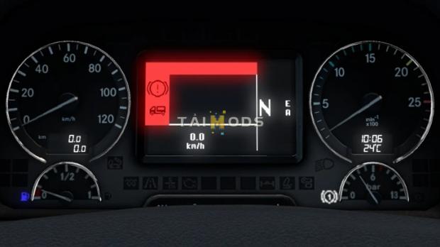 MOD ETS2 – Phụ Tùng ETS2 - Mercedes-Benz Actros 2009 Realistic Dashboard Computer (1.42.x)