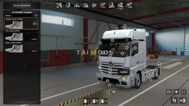 ETS2 - Headlight Options (Led + Xenon) for New Light System (1.41.x)