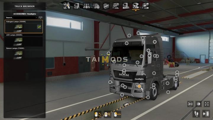 ETS2 - Headlight Options (Led + Xenon) for New Light System (1.41.x)