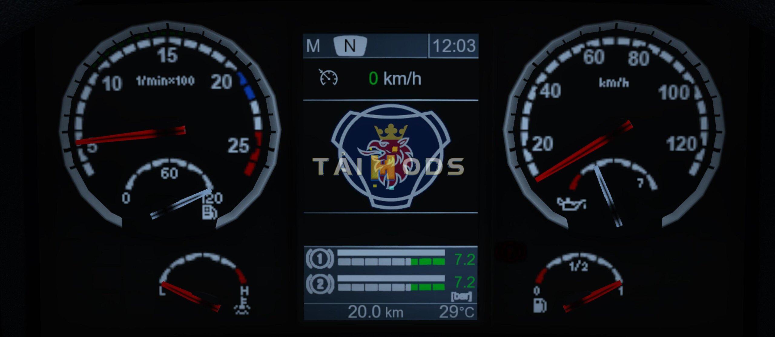 MOD ETS2 – Phụ Tùng ETS2 - Realistic Scania Dashboard Computer (1.40.x)