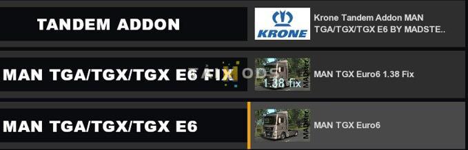 ETS2 - Tandem Krone for Man TGA/TGX/TGX E6 (1.39.x)