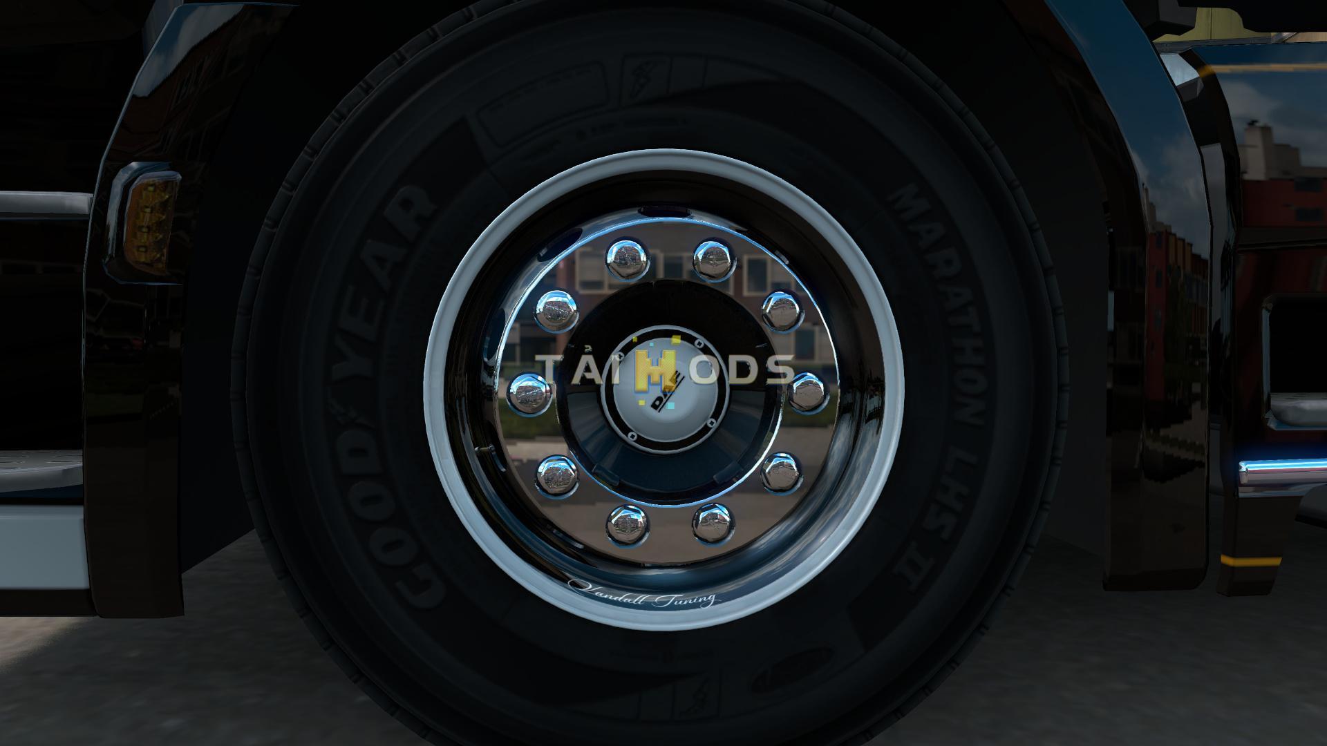 MOD ETS2 – Phụ Tùng ETS2 - Vandall Tuning Black & White Skin for Abasstreppas Wheels V1.0 (1.37.x)