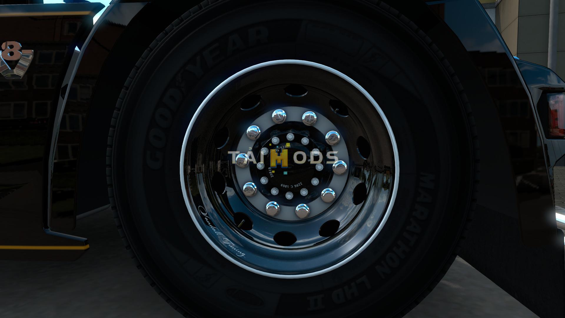 ETS2 - Vandall Tuning Black & White Skin for Abasstreppas Wheels V1.0 (1.37.x)
