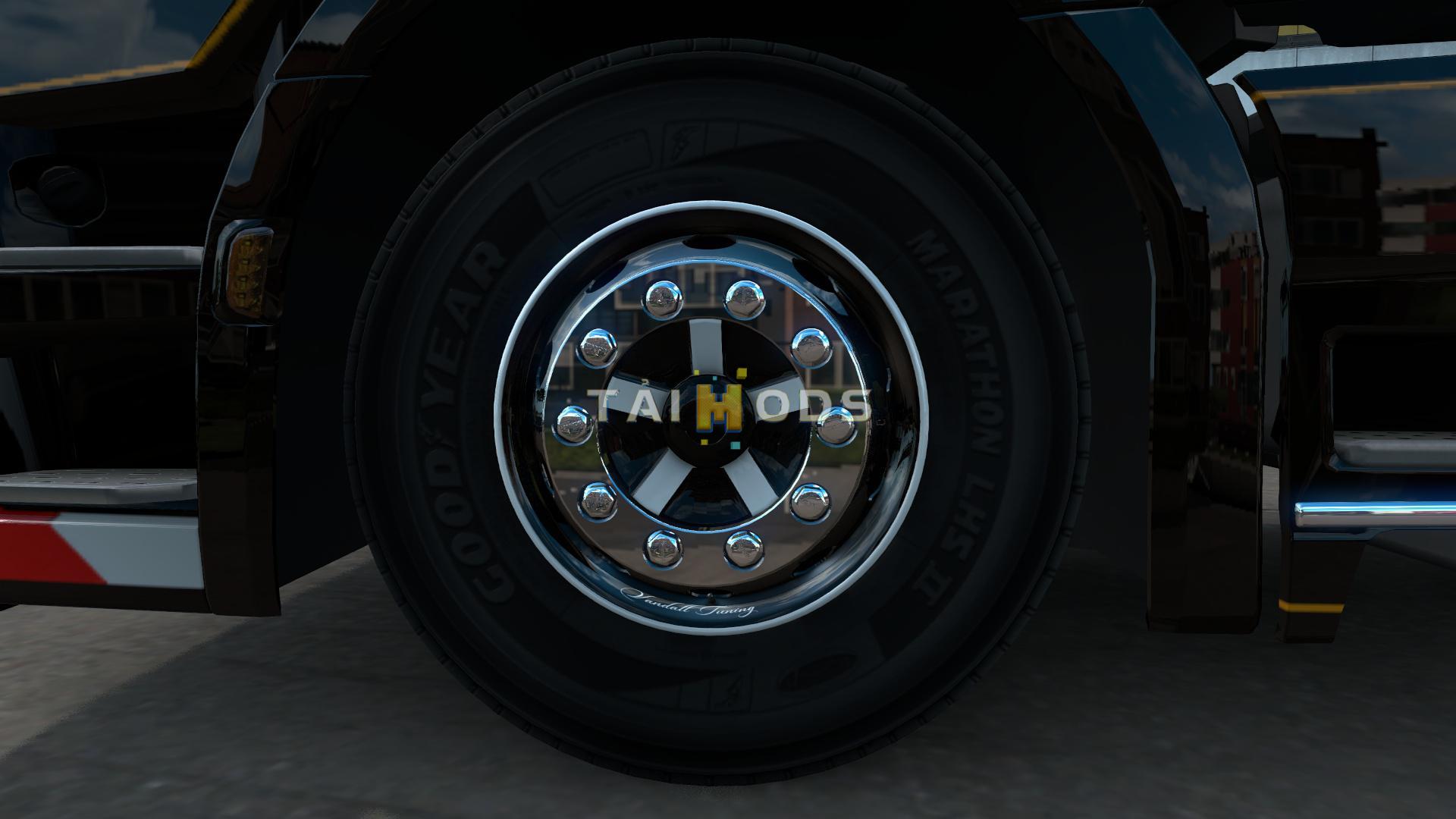 MOD ETS2 – Phụ Tùng ETS2 - Vandall Tuning Black & White Skin for Abasstreppas Wheels V1.0 (1.37.x)