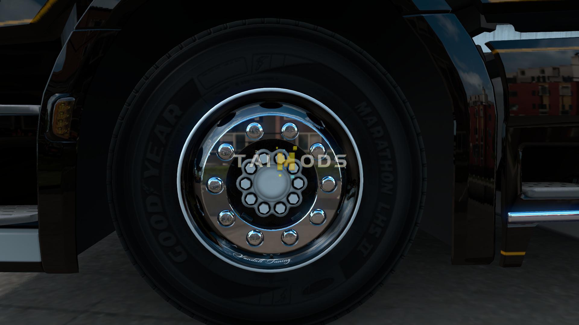 MOD ETS2 – Phụ Tùng ETS2 - Vandall Tuning Black & White Skin for Abasstreppas Wheels V1.0 (1.37.x)